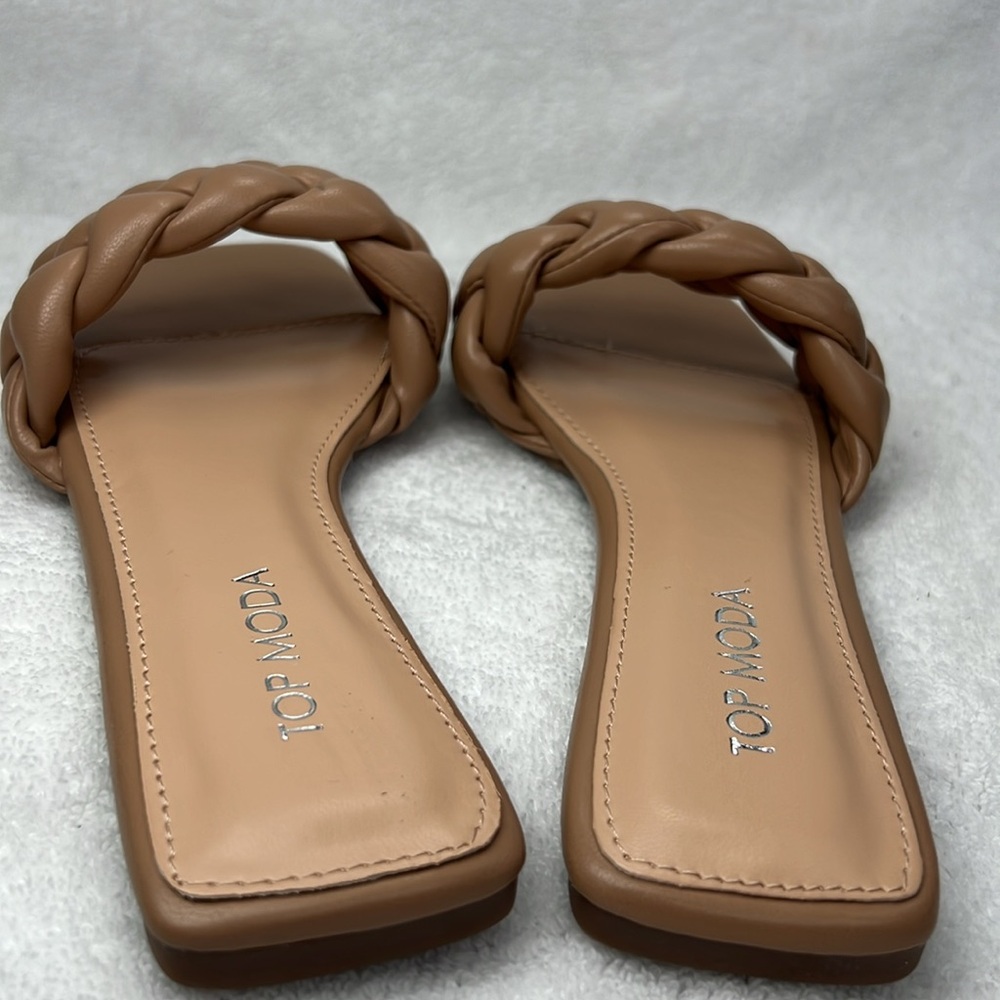 Top Moda, tan braided flats size 6 - Picture 4 of 4